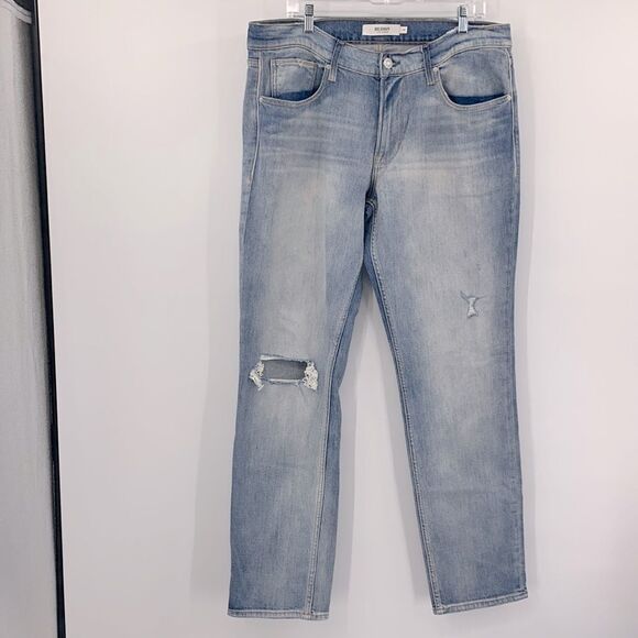 Hudson Jeans Mens Blake Slim Straight Sz‎ 36 Distressed Light Wash - Picture 1 of 9